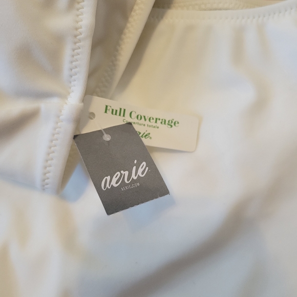 Aerie Multi Way Full Coverage One Piece Swimsuit  Sz Large White - Picture 5 of 7